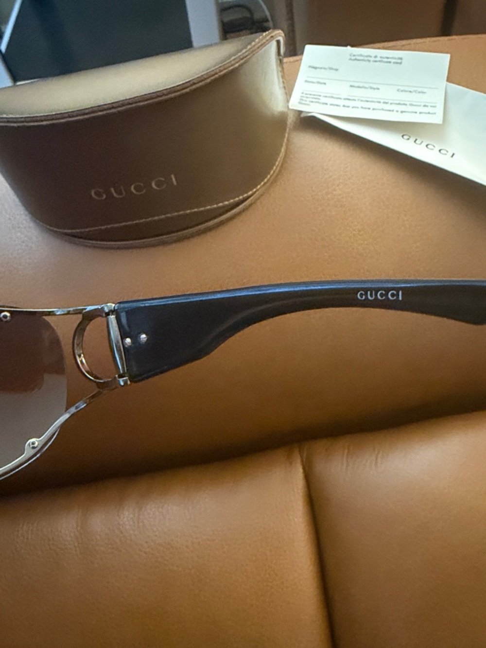 Gucci rimless shield Black Frame Gray Gradient Lens Sunglasses - Picture 5 of 16